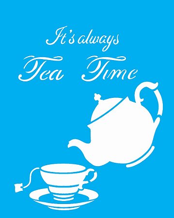 Stencil 20X25 Simples Tea Time - Opa 2289