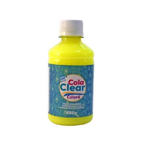 Cola Clear Colorê 250g Glitter - Neon Amarelo