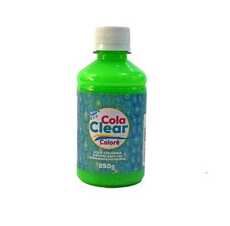 Cola Clear Colorê 250g Glitter - Neon Verde