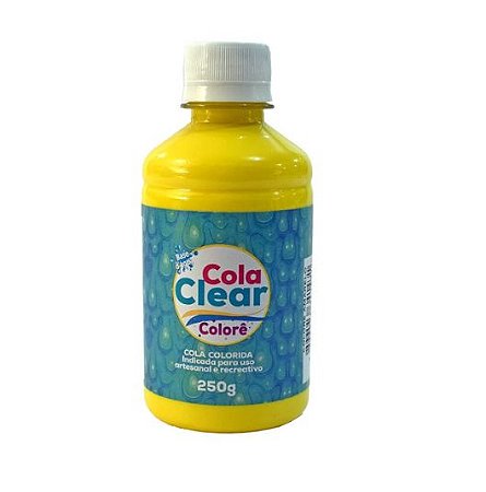 Cola Clear Colorê 250g Glitter - Colorê Amarelo