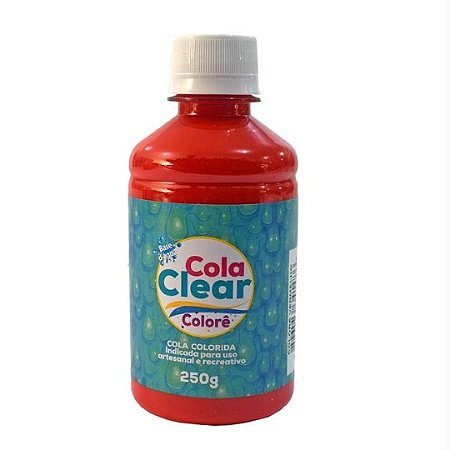 Cola Clear Colorê 250g Glitter - Colorê Vermelho