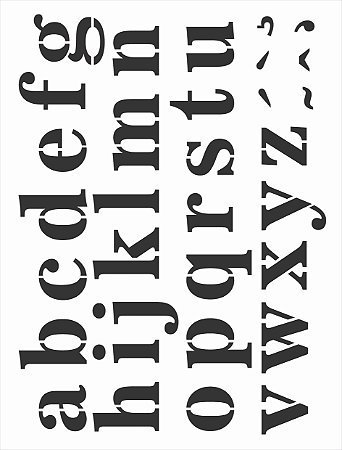 Stencil 32X42 Alfabeto Reto Minúsculo I - OPA 3065 - 50%