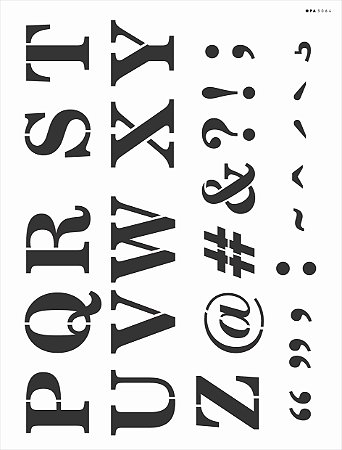 Stencil 32X42 Alfabeto Reto Maiusculo II - OPA 3064 - 50%
