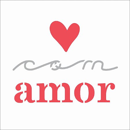 Stencil Para Pintura 10X10 – Frase com Amor – OPA3028
