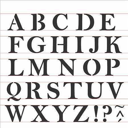 Stencil 30,5X30,5 – Alfabeto Reto Maiúsculo - OPA 2516 - 50%