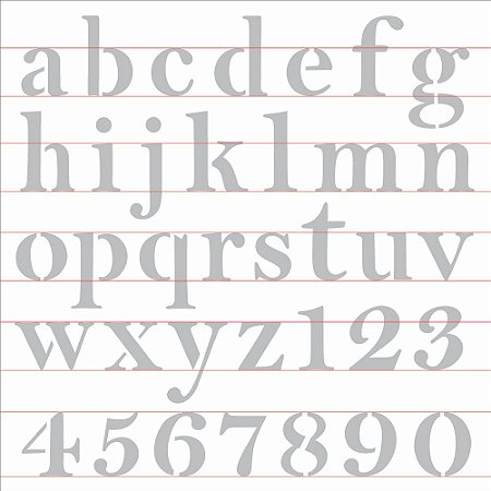 Stencil 30,5X30,5 – Alfabeto Reto Minúsculo - OPA 2517