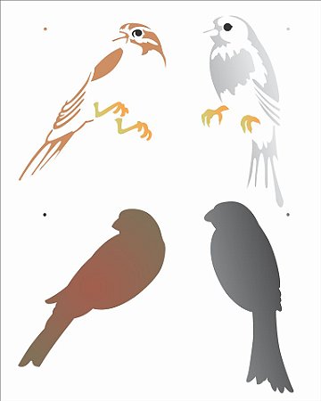 Stencil 20x25 Pássaros - OPA 2189