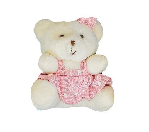 Ursinho Menina Com Vestido Rosa Estrelinha Urso Pelúcia