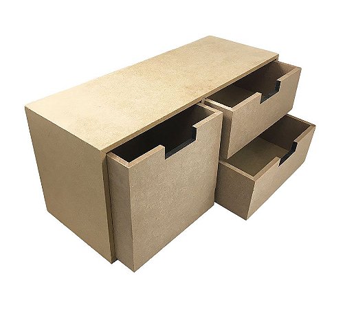 Organizador MDF  3 Gavetas Deitado 34x13x15 cm