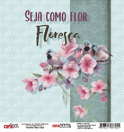 Papel Scrapbook 180g OPA 15x15 cm - OPACARD 2754 Flores 1
