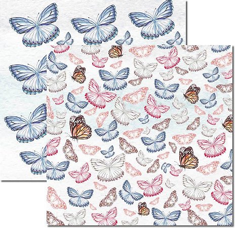 Papel Para Scrapbook Dupla Face 30,5x30,5 cm Arte Fácil - SC-529 - Butterfly 1