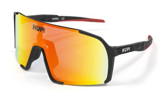 Óculos de Sol Hupi Andez Preto/Vermelho - Lente Vermelho Espelhado