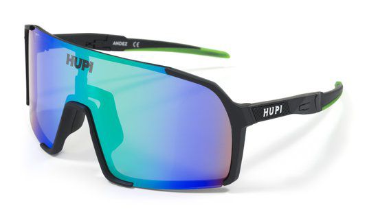 Óculos de Sol Hupi Andez Preto/Verde - Lente Verde Espelhado