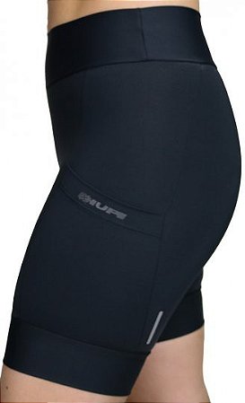 Bermuda Compressão Feminina Hupi Preta Lisa - Longa