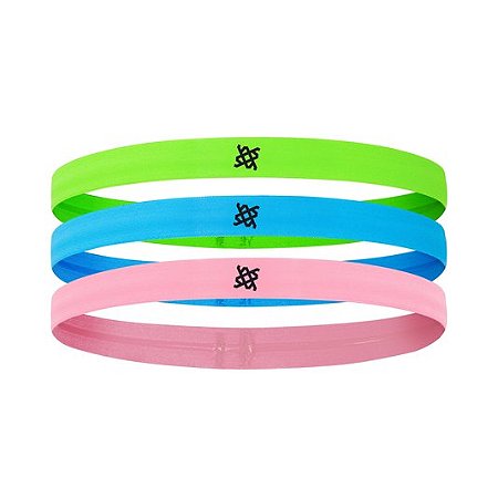 Faixa de Cabelo Hupi Kit com 03 - Verde Azul Rosa