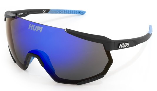 Óculos de Sol Hupi Aspen - Armação Preto Azul Lente Azul Espelhado