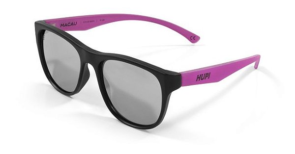 Óculos de Sol Hupi Macau Preto/Pink - Lente Prata