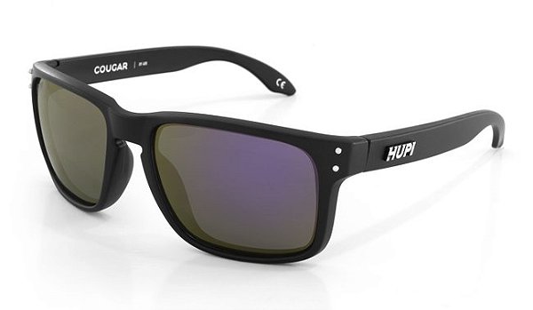 Óculos de Sol Hupi Cougar Armação Preto - Lente Roxo Espelhado