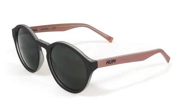 Óculos de Sol Hupi Kona Preto Fosco/Coral Lente Cinza