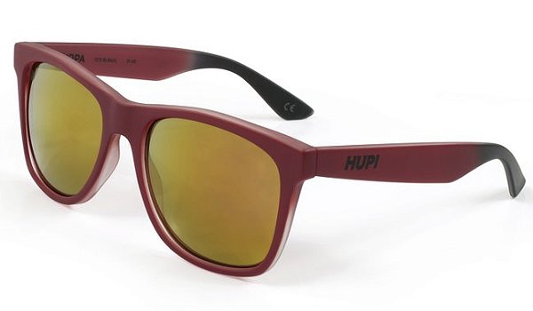 Óculos de Sol Hupi Luppa Armação Vermelho/Preto Lente Vermelho Espelhado - para rostos GRANDES