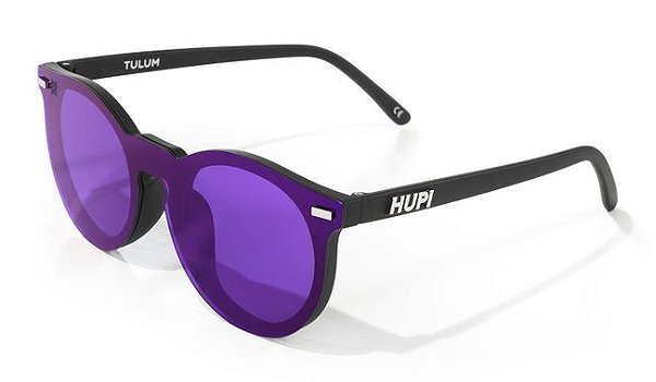 Óculos de Sol Hupi Tulum Preto - Lente Roxo Espelhado