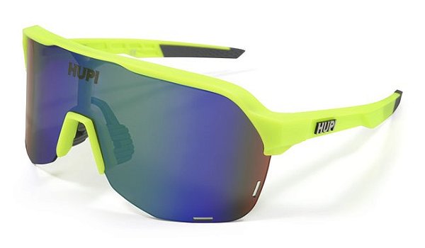 Óculos de Sol Hupi Huez Amarelo Neon/Cinza - Lente Azul Espelhado