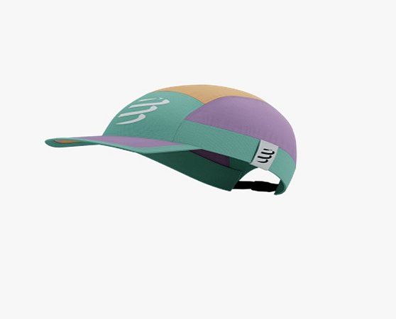 Boné Five Panel Compressport -Verde/roxo/amarelo