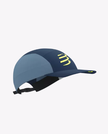 Boné Five Panel Compressport - Azul/Logo Amarela
