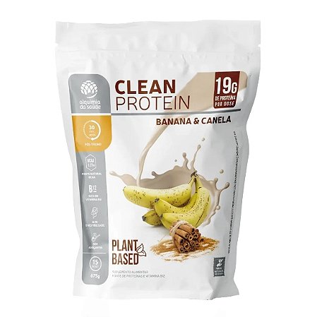 Clean Protein Alquimia da Saúde Plant Based - Banana & Canela 675g (Proteína Pós Treino))