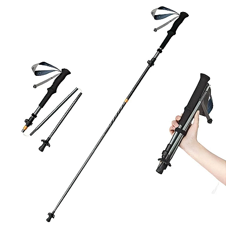 Bastões de Caminhada Dobráveis Naturehike Lightweight Carbon UL - Ajustáveis Carbono/Alumínio(o par)