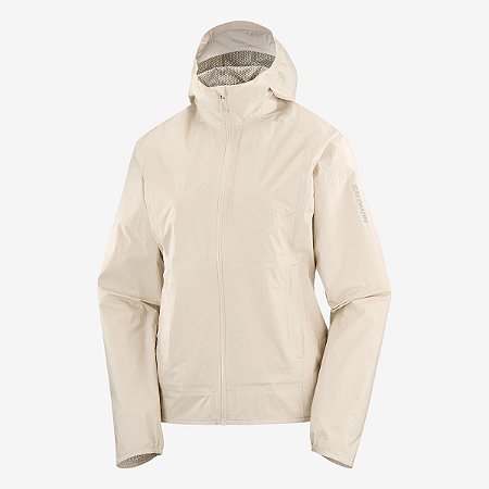 Jaqueta impermeável Salomon Bonatti ll Feminina - Creme
