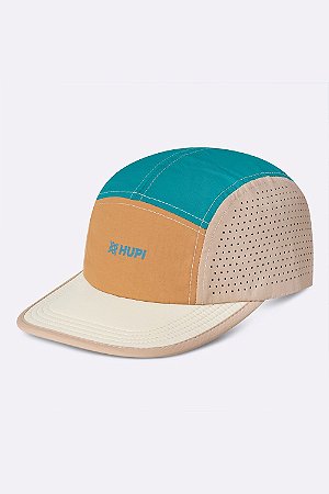 Boné Hupi Five Panel Supreme Air - Bege/Marron/Verde