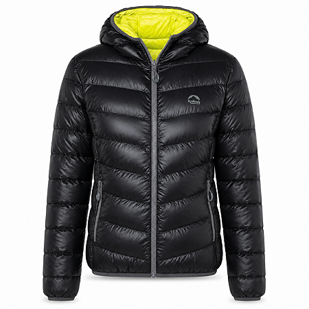 Jaqueta Puffer Double Patagônia Kailash Dupla Face - Feminina Preta/Verde Limão