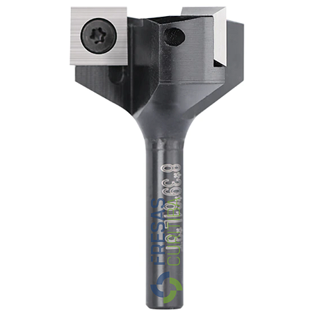 Fresa com 3 pastilhas para aplainar e desbaste haste 8mm