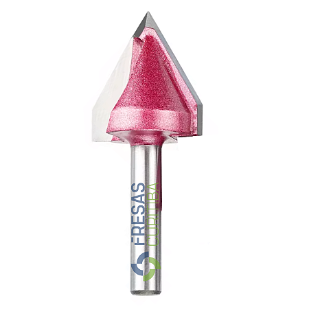 Fresa V-Bit com haste de 6mm lâminas soldadas acabamento refinado