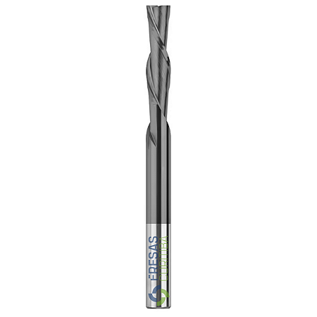 Fresa 2 cortes helicoidais Down Cut metal duro com Tialn