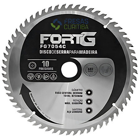 Disco de Serra Circular FortG WZ (E/D) 24 graus 250mm