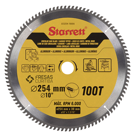 Disco de Serra Circular Starrett Trapezoidal para alumínio