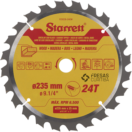 Disco de Serra Circular Starrett E/D para madeiras
