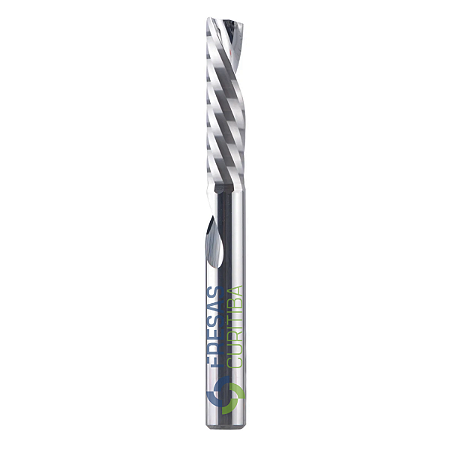 Fresa 1 corte helicoidal Down Cut metal duro