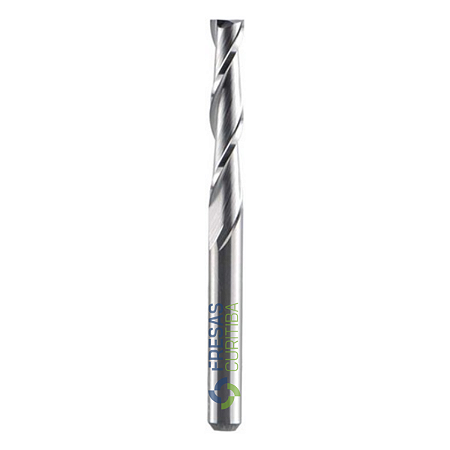 Fresa 2 cortes helicoidais com haste e corte de 4mm metal duro