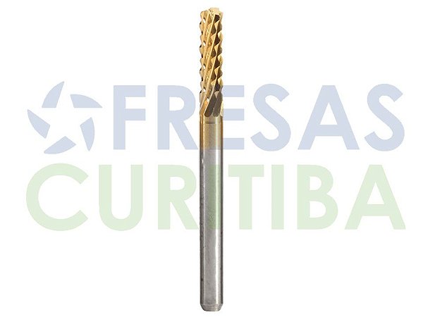 Fresa raiada com haste de 3,175mm metal duro revestida com titânio