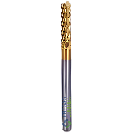 Fresa raiada com haste de 3,175mm metal duro revestida com titânio
