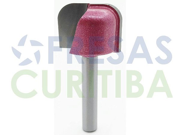Fresa com bordas redondas haste de 6mm raio 5mm