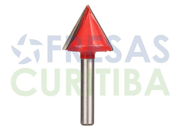 Fresa V-Bit com haste de 6mm lâminas soldadas em metal duro
