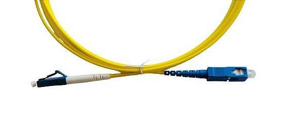 CORDÃO ÓPTICO SIMPLEX LC UPC x SC UPC 2.0MM x 1,5M MONOMODO