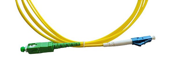 CORDÃO ÓPTICO SIMPLEX LC UPC x SC APC 2.0MM x 3M MONOMODO