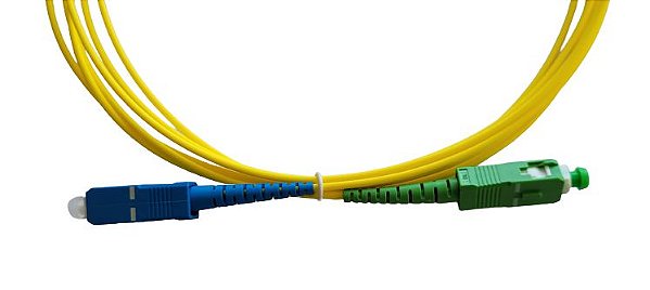 CORDÃO ÓPTICO SIMPLEX SC UPC x SC APC 2.0MM x 3M MONOMODO
