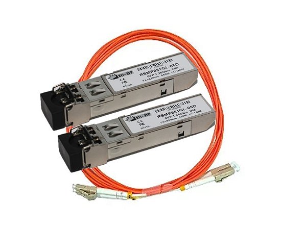 KIT 2  MÓDULOS SFP 1.25G MULTIMODO 850NM COM CORDÃO 1,5M