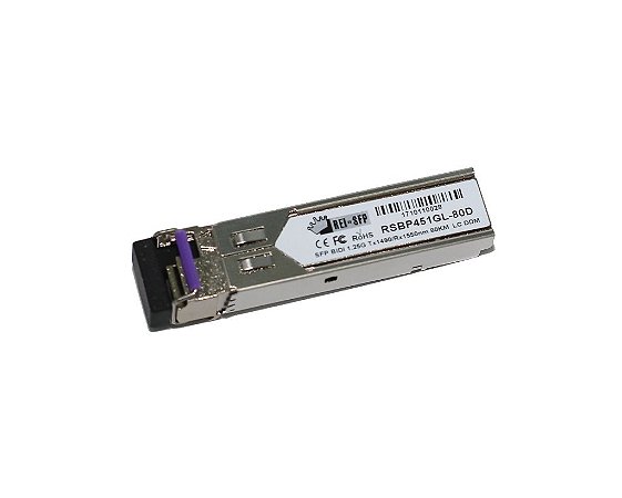 SFP 1.25G BIDI WDM MONOMODO TX1490NM  RX1550NM 80KM LC DDM